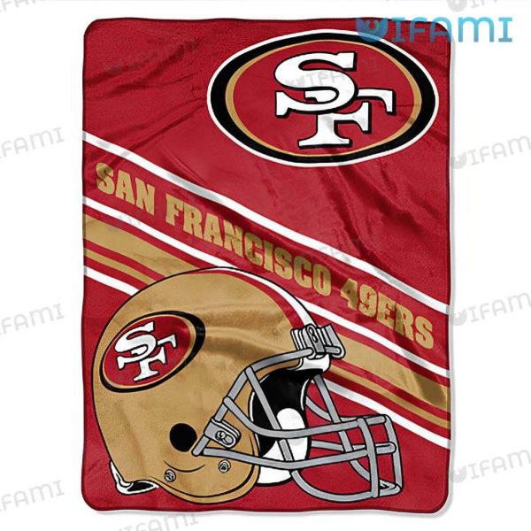 49ers Throw Blanket Logo Football Helmet San Francisco 49ers Gift