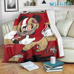 49ers Throw Blanket Mickey Mouse San Francisco 49ers Niners Gift