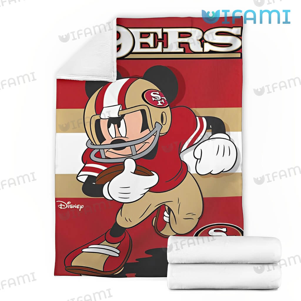 49ers Throw Blanket Mickey Mouse San Francisco 49ers Gift