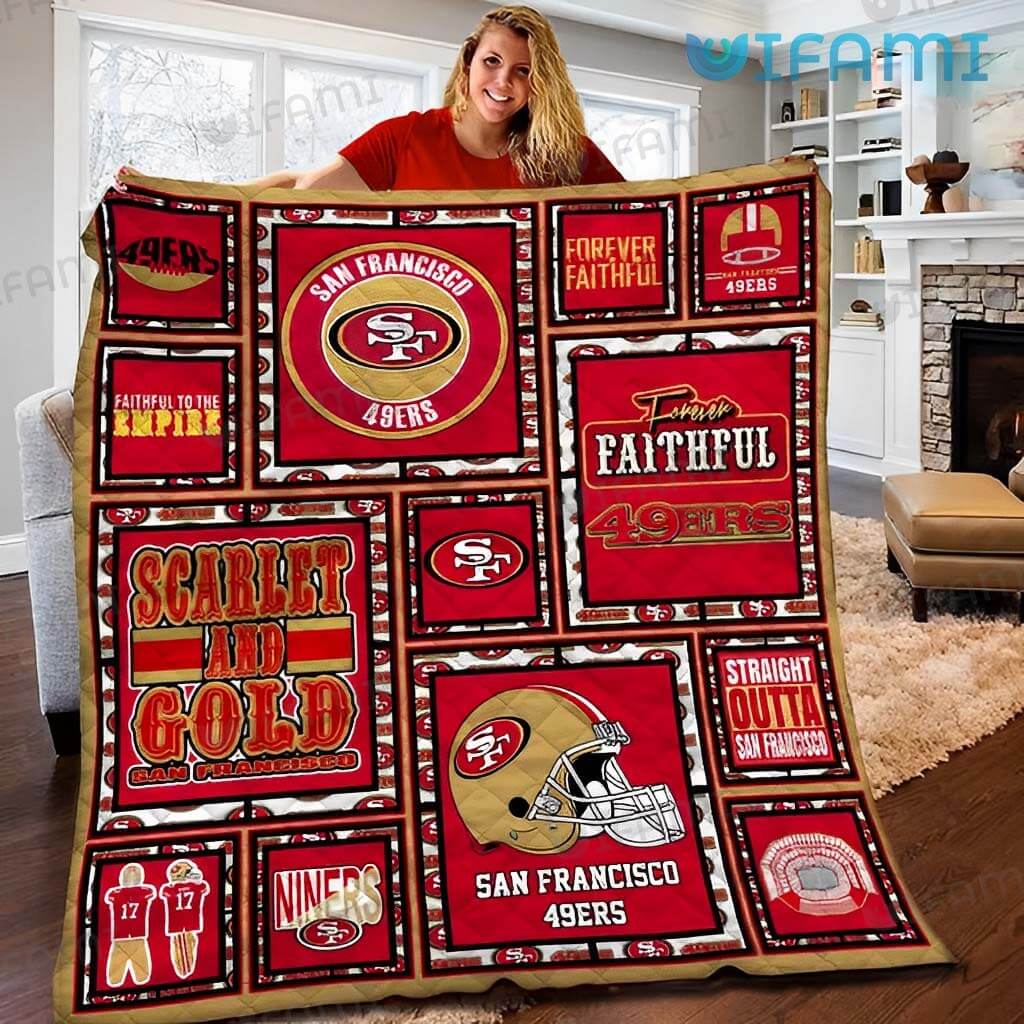 Original 49ers Throw Multi Designs Blanket San Francisco 49ers Gift