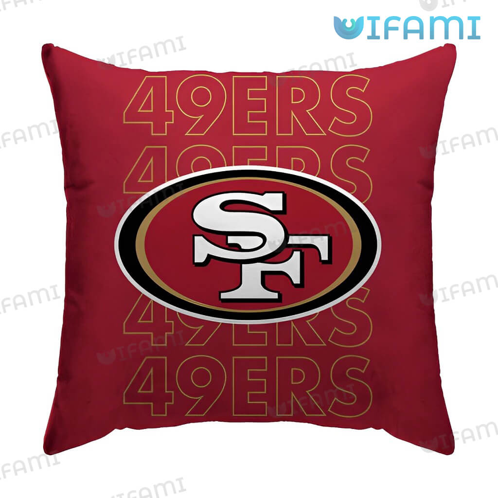 Red 49ers Throw Logo Pillow San Francisco 49ers Gift
