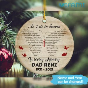 As I Sit In Heaven Personalized Memorial Christmas Ornaments Gift For Loss