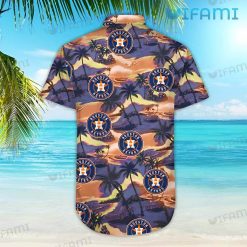 Astros Hawaiian Shirt Desert Oasis Logo Coconut Tree Houston Astros Present Back