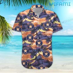 Astros Hawaiian Shirt Desert Oasis Logo Coconut Tree Houston Astros Present Front