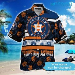 Astros Hawaiian Shirt Tropical Plants Big Logo Houston Astros Present
