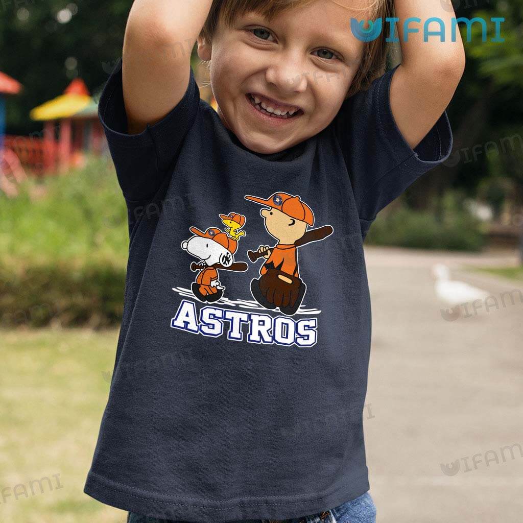Peanuts Charlie Brown And Snoopy Playing Baseball Houston Astros T