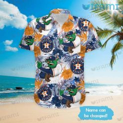 Astros Tropical Shirt Custom Name Mascot Hibiscus Palm Leaf Houston Astros Present Front