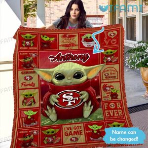 Custom 49ers Blanket Baby Yoda San Francisco 49ers Gift