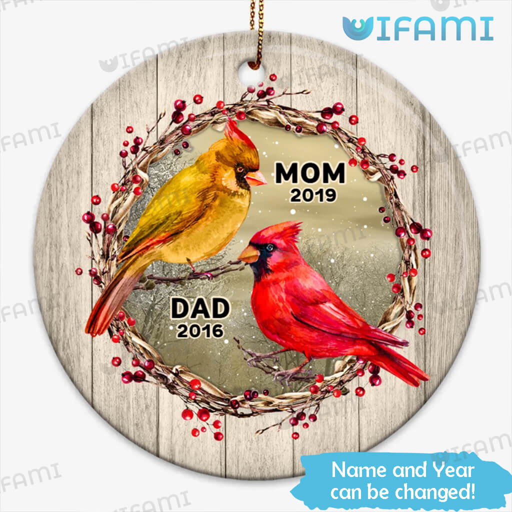 Custom Mom And Dad Memorial Ornament Cardinals In Sympathy Gift