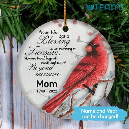 Custom Mom Memorial Ornament Cardinal Memorial Gift