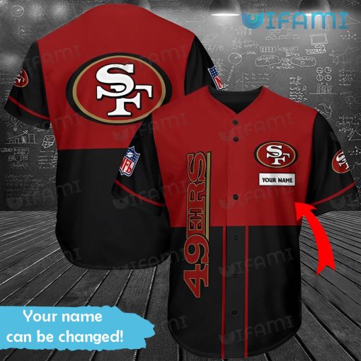 Custom Name 49ers Baseball Jersey Black And Red San Francisco 49ers Gift