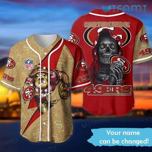 Custom Name 49ers Baseball Jersey Mascot Death San Francisco 49ers Gift