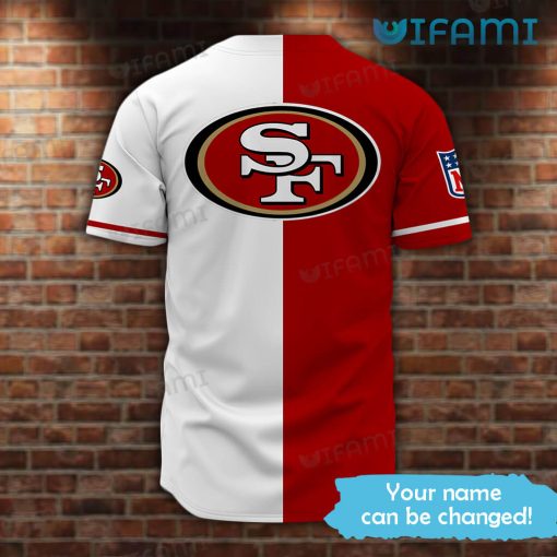 Custom Name 49ers Baseball Jersey White And Red San Francisco 49ers Gift