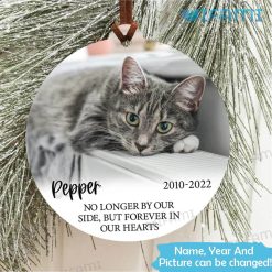 Personalized Cat Memorial Ornament No Longer By My Side But Forever In My Heart Cat Loss Gift