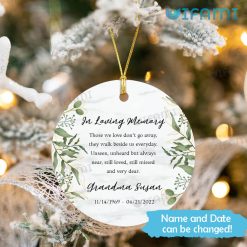 Customized In Loving Memory Ornament Deer Forest Tree Memorial Ornament Gift