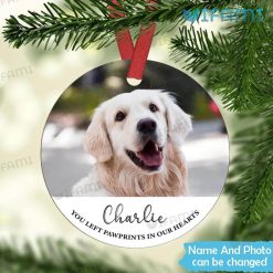 Customized Pet Remembrance Ornament You Left Paw Prints In Our Hearts Pet Loss Present Xmas
