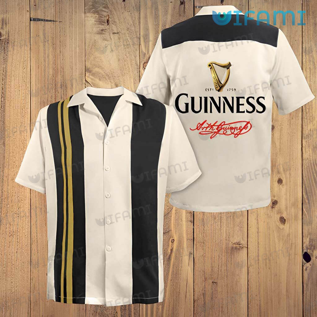 Guinness Brown Black Logo Hawaiian Shirt Beer Guinness Gift