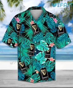 Guinness Hawaiian Shirt Tropical Leaves Cans Guinness Beer Gift