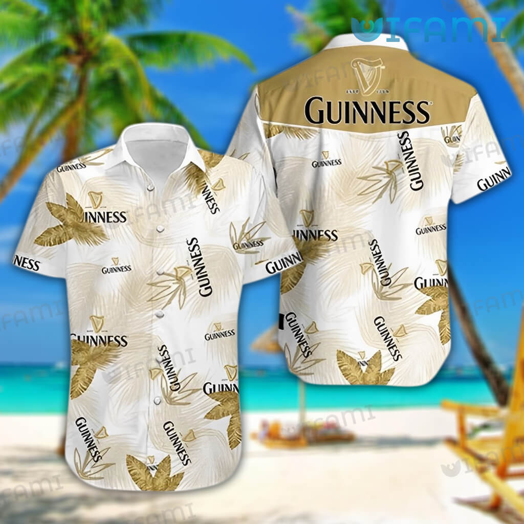 Vintage Guinness Tropical Leaves Hawaiian Shirt Guinness Beer Gift
