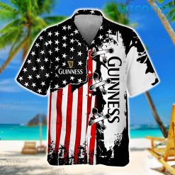 Guinness Hawaiian Shirt USA Flag Beer Guinness Present Front
