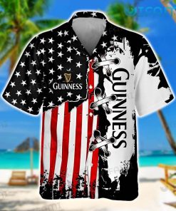 Guinness Hawaiian Shirt USA Flag Beer Guinness Present Front