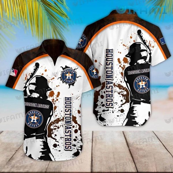 Houston Astros Hawaiian Shirt Paint Splash Effect Astros Gift