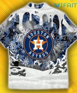 Houston Astros Hawaiian Shirt Snoopy Snowflakes In The Winter Astros Present Back