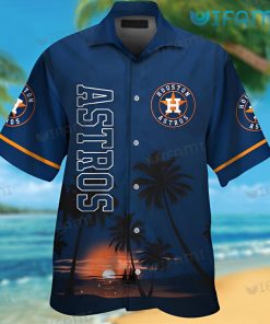 Houston Astros Hawaiian Shirt Sunset Beach Coconut Tree Astros Gift