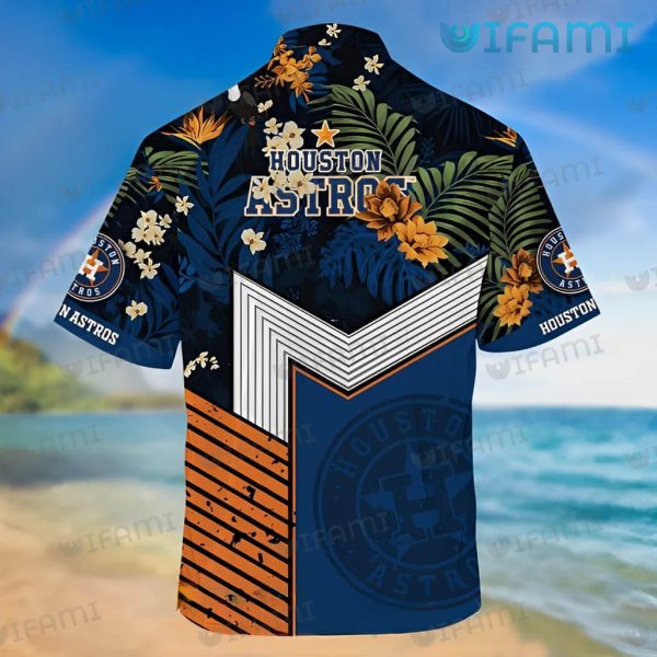 Houston Astros Hawaiian Shirt Tropical Flower Palm Leaves Astros Gift
