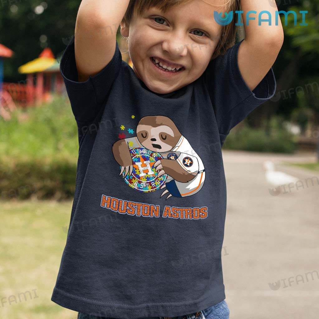 Houston Astros T-Shirt Autism Sloth Astros Gift