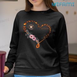 Houston Astros T Shirt Butterfly Flower Heart Astros Sweatshirt Gift