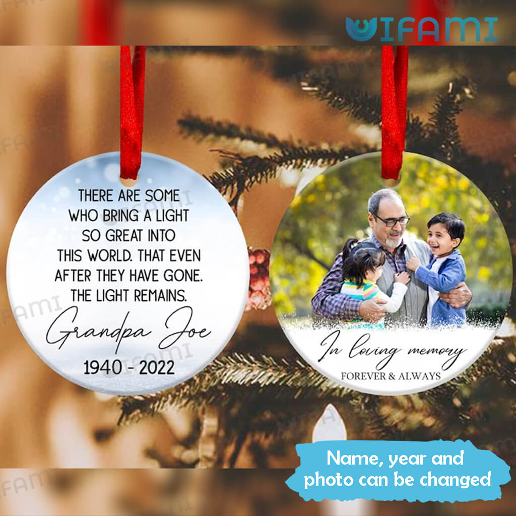 Memorial Photo Ornament In Loving Memory Forever And Always Personalized Memorial Gift