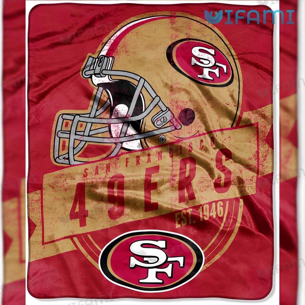 Niners Blanket Football Helmet Logo Est 1946 San Francisco 49ers Gift