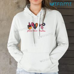 Peace Love Astros Texans Rockets Houston Astros Hoodie Gift