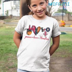Peace Love Astros Texans Rockets Houston Astros Kid Tshirt Gift