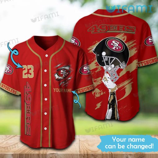 Personalized 49ers Baseball Jersey Hand Helmet San Francisco 49ers Gift