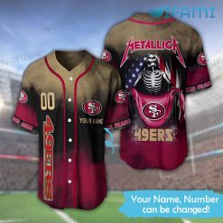 Personalized 49ers Baseball Jersey Metallica Skeleton San Francisco 49ers Gift