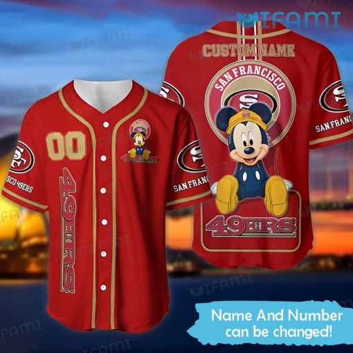 Personalized 49ers Baseball Jersey Mickey Mouse San Francisco 49ers Gift