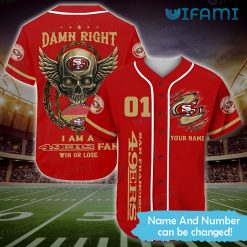 Personalized 49ers Baseball Jersey Skull Wings San Francisco 49ers Gift