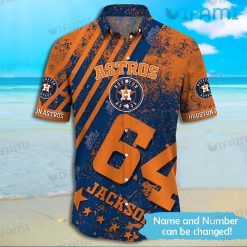 Personalized Astros Hawaiian Shirt Paint Splatter Effect Houston Astros Present Front