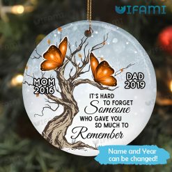 Personalized Butterfly Memorial Ornament It's Hard To Forget Someone Memorial Gift
