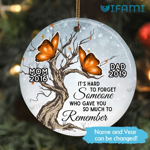 Personalized Butterfly Memorial Ornament It’s Hard To Forget Someone Memorial Gift
