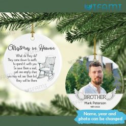 Personalized Christmas In Heaven Ornament Chair Memorial Gift