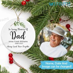Personalized In Loving Memory Dad Ornament Memorial Xmas Present For Loss Of Father
