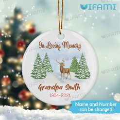 Personalized In Loving Memory Ornament Deer Forest Tree Memorial Ornament Gift
