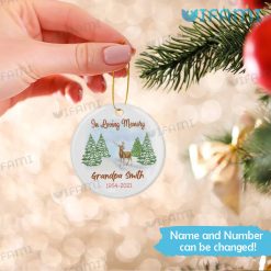 Personalized In Loving Memory Ornament Deer Forest Tree Memorial Ornament Present