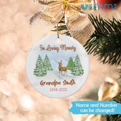 Personalized In Loving Memory Ornament Deer Forest Tree Memorial Ornament Present Xmas