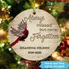 Personalized Memorial Christmas Ornament Always Missed But Never Forgotten Memorial Gift