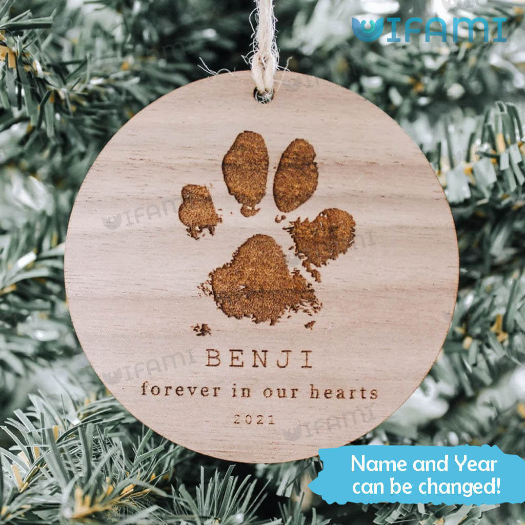 Pet Loss Ornament Forever In Our Hearts Custom Pet Memorial Gift