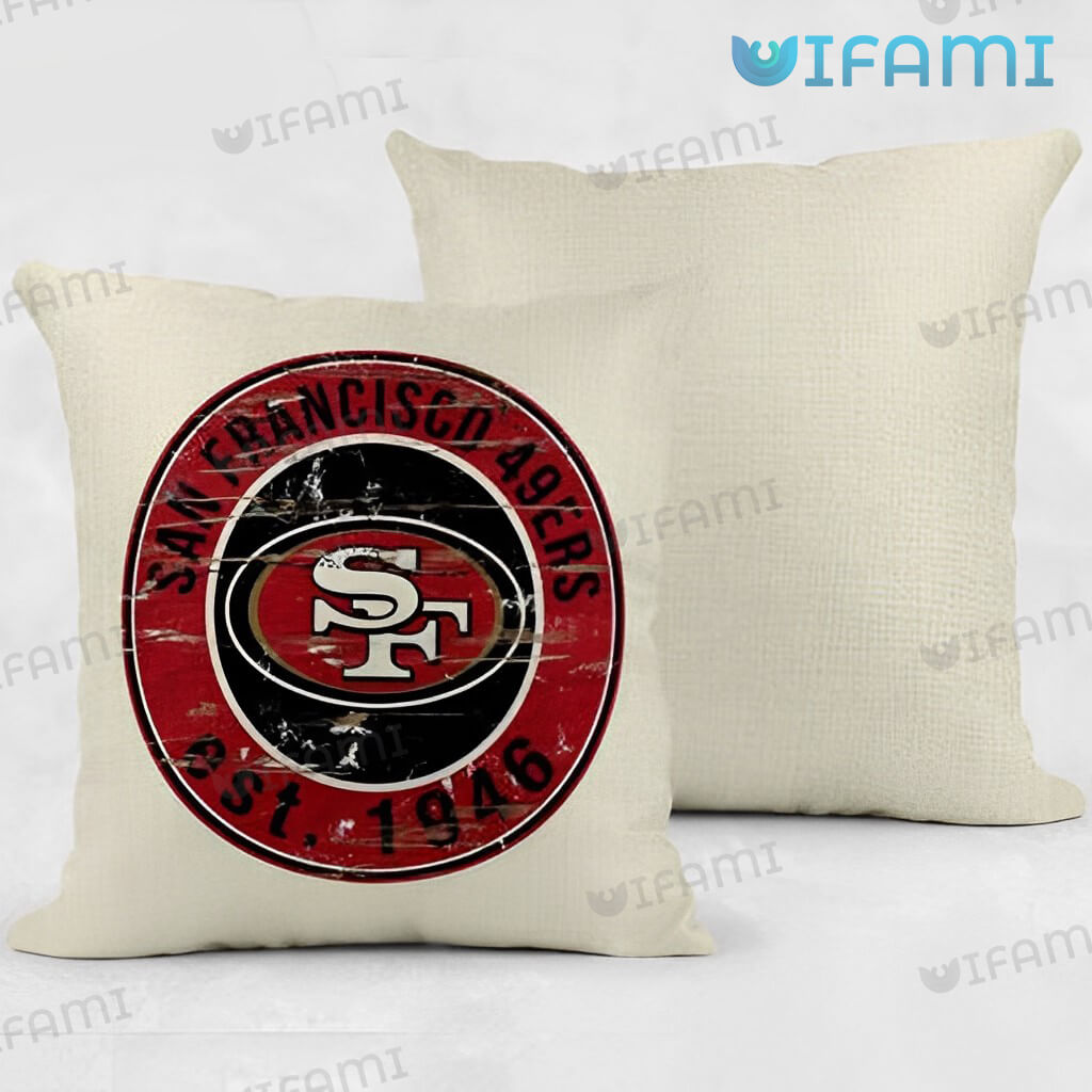White San Francisco 49ers  Est 1946 Pillow 49ers Gift